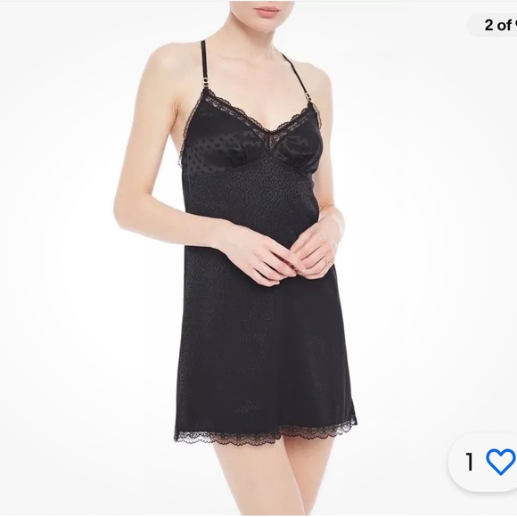 STELLA MCCARTNEY***Black Camelia Nightgown Chemise***Sm., Med. $428 - Picture 2 of 4